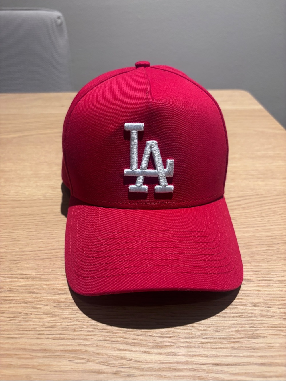 Red Baseball Hat with White LA Logo